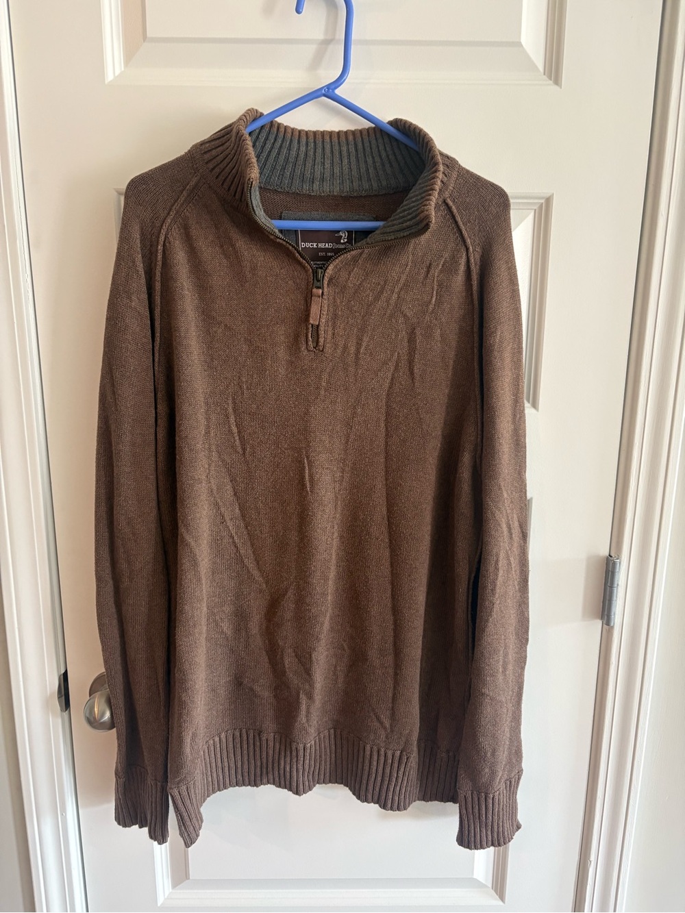 Duck Head Men's Brown Half-Zip Sweater